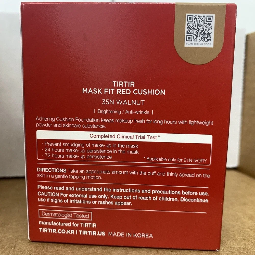 NEW‎ TIRTIR Mask Fit Red Cushion Foundation 35N Walnut .63 oz